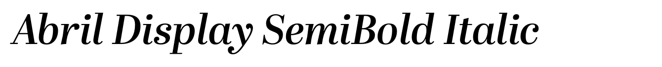 Abril Display SemiBold Italic